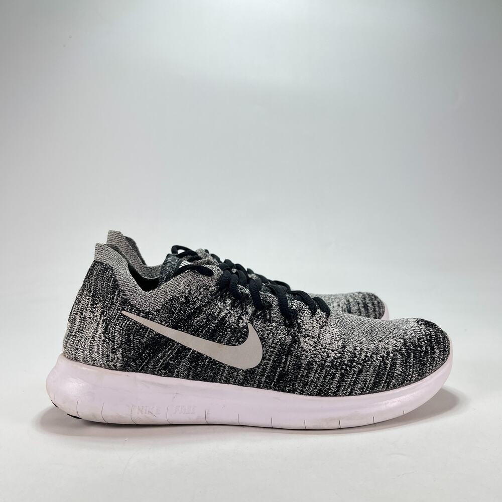 Nike Free RN Flyknit 2017 Gray Black Running Shoes 880844-003 Women's Size 8.5